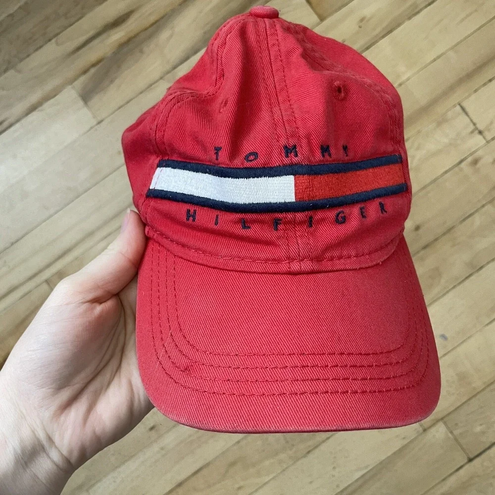 Tommy Hilfiger‎ Boy's Kids Red Blue White Embroidered Ball Cap 100% Cotton 8-10